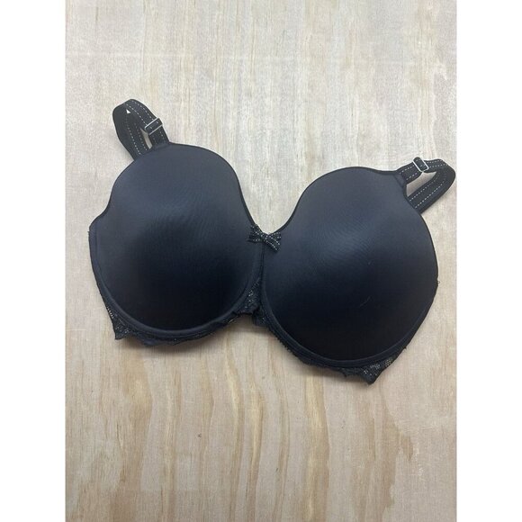 Chantelle 34 H Padded Underwire Lace Black Bra - Picture 1 of 5